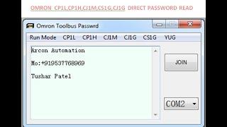 OMRON CP1L PLC PASSWORD UNLOCK||UM READ AND TASK READ PROTECTION  DIRECT READ