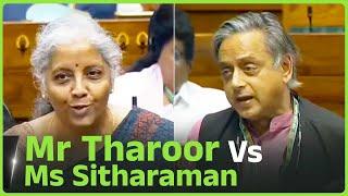 Tharoor Vs Nirmala Sitharaman over appointments in NCLT, NCLAT in Lok Sabha