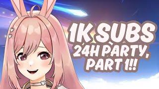 【24 HR STREAM】1K SUBS CELEBRATION!! Giveaways, Genshin, HSR, WuWa, and more! Part 1! 【VTUBER】