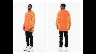 WILHEM LUKE BTW CASHEW FLOWER CREW NECK SWEATER IN CONTRAST COLORS