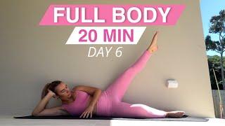 20 MIN FULL BODY BEGINNER PILATES WORKOUT | 7 Day Challenge / Day 6