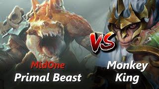 MidOne offlane Primal Beast vs Monkey King/Warlock | First 10 minutes