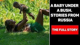 A baby under a bush.Stories from Russia