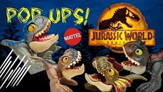 2022 Mattel Jurassic World Dominion Pop Ups Review!!! Carnotaurus! Dilophosaurus! Tyrannosaurus!