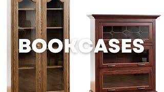 Custom Made Bookcases W/ Lawyer Style (100% Solid Wood) Assembled and Made In The USA