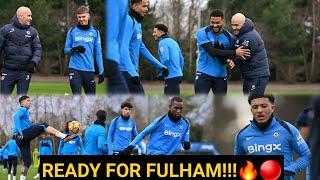 INSIDE TRAINING TODAY  Recce James back,Romeo Lavia out Chelsea training ahead of  fulham clash