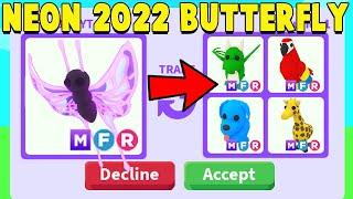 Trading NEON 2022 UPLIFT BUTTERFLY in Adopt Me!