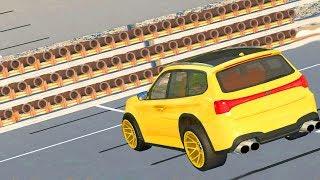 Time Coordinated Articulated Cannons attacks cars #2 - BeamNG DRIVE | CrashTherapy