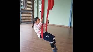 Youngest Aerial Yoga Learner at Aadi Yoga School, Rishikesh India