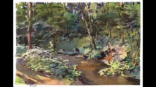 20200627 Лесной ручей. Акварельный этюд / Forest stream. Plein air watercolor painting