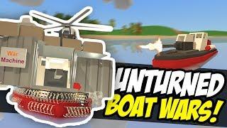 BOAT BASE RAID - Unturned Custom Vehicle Battle (Funny Moments)