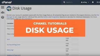 cPanel Tutorials - Disk Usage