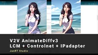 Comfyui AnimateDiff v3 + LCM Video to Video