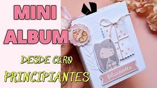 ▶️TUTORIAL de SCRAP: MINI ALBUM CON ENCUADERNACION FACIL!!/ PRINCIPIANTES