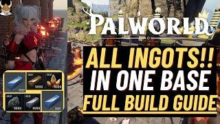 Palworld Best Ingot Farming Base Build Guide ~INFINITE SUPPLY OF ALL THE INGOTS!!~ FULL BUILD GUIDE!