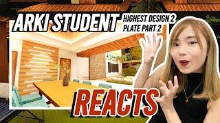 ARCHITECTURE STUDENT REACTS TO HER HIGHEST DESIGN 2 PLATE | Floorplan & Perspectives