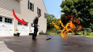 Sealcoating on an Extremely Hot Day | Driveway Sealcoating