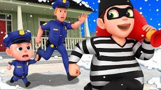 The Police Chase Christmas Thief | Police Song | Police Cartoon | Nursery Rhymes & Kids Song