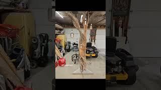 Concrete Drift wood industrial furniture and design.  Turning a driftwood log into a custom light