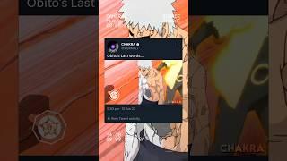 Obito's Last words to naruto #naruto #shorts