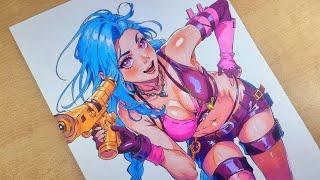 RELAXING Speed Drawing - Jinx | League of Legends