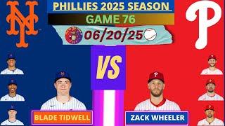 Philadelphia Phillies vs. New York Mets LIVE PLAY-BY-PLAY (06-20-25) #phillies #mets