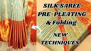 SAREE PRE-PLEATING & FOLDING WITH NEW TECHNIQUES FOR BEGINNERS  #tutorial #viral #trending #saree