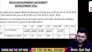 DDA JE | Previous Year Cut-Off