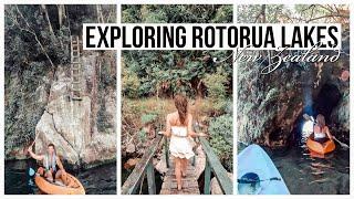 Exploring Rotorua Lakes New Zealand | Kayaking, Mountain Biking, Caves & Rope Swings - Charly & Emil