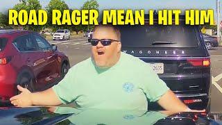 ROAD RAGER MEAN I HIT HIM | Idiots In Cars Brake Check, Idiot Driver USA & Canada Driving fails 2024