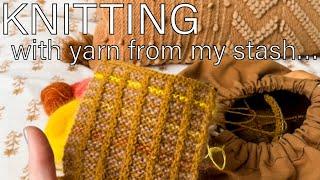 A new knitting project, epic thrift store haul, winter garden tour, and rearranging my living room!