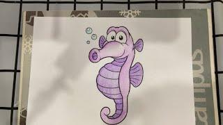 Complete coloring the picture of the seahorse