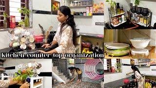 Vlog#69 Kitchen counter top organisation🫶||Kitchen deep cleaning vlog #kitchen #organization #diml