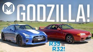 Nissan R32 GT-R vs Nissan R35 GT-R (Skyline showdown!) | MOTOR