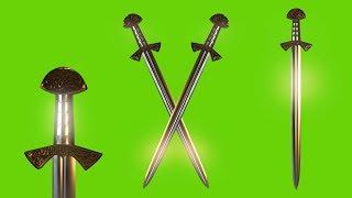 Crossed Swords Green Screen 4K (7 videos)