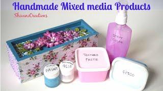 How to make Gesso/ Textured Paste/ Chalk Paint/ Decoupage Glue/ Color Spray at home