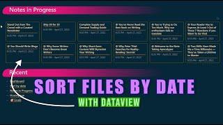 How to Sort Files By Date on Obsidian Using Dataview Plugin