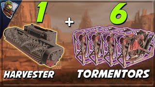 Let's find out what happens when you put 1 Harvester and 6 melee boosters " Tormentors" on one build