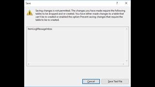 Saving changes is not permitted error in Sql Server