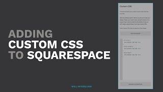 Add CSS To Squarespace Website