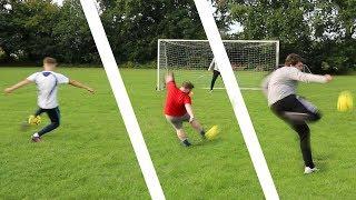 WHO IS THE MOST COMPLETE STRIKER??? IRL FOOTBALL STRIKER CHALLENGE VS ITSHABER & NERDFIRE!!!