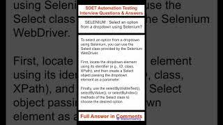 SELENIUM : How can you select an option from a dropdown using Selenium?