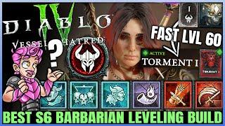 Diablo 4 - New Best Barbarian Leveling Build - Season 6 FAST 1 to 60 Torment Guide Vessel of Hatred!