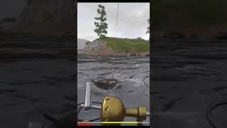 Catching trophy taimen on spinning from a boat. Fishing on spinning RF4 #shorts #gaming #fishing