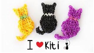 КОШКА ФРЕСКА из резинок на станке | Cats Rainbow loom Bands Charm