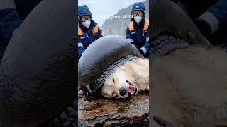 Wolf’s struggle with giant snail sparks urgent rescue #animalrescue  #wildliferescue