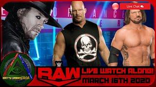 WWE RAW Live Stream Watch Along! Empty Arena RAW Performance Center 03/16/2020