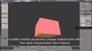 Blender tutorial - add multi material to object with solidify modifier applied