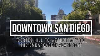 Downtown San Diego, CA - 4K Virtual Walk - City Street View - Ambient Sound