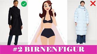 Birnenfigur Damen erkennen stylen Schnitt Stoff Kleider Unter- & Oberteile Bademode Accessoires